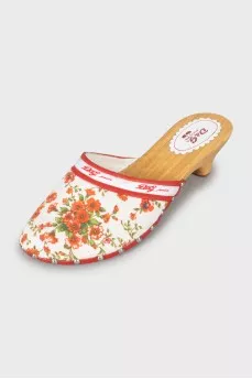 Floral Print Clogs
