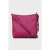Purple leather crossbody bag