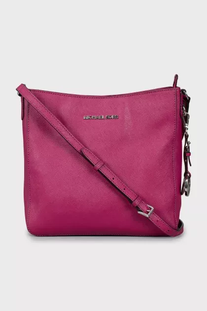 Purple leather crossbody bag