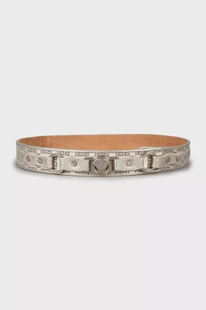 Belt made of textile and leather in print