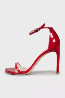 Red high heel sandals