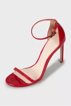 Red high heel sandals