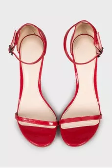 Red high heel sandals