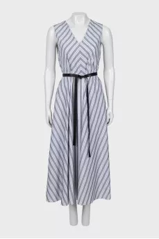 Striped V-neck dress
