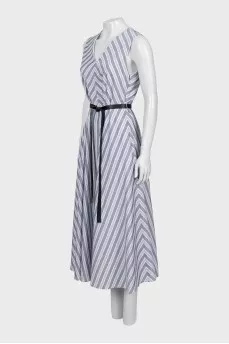 Striped V-neck dress
