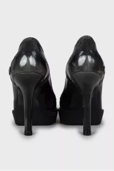 Perforated leather heels