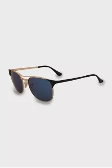 Browline sunglasses with gold frames