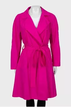 Pink cropped trench coat