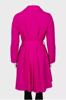 Pink cropped trench coat