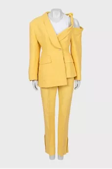 Yellow asymmetrical suit