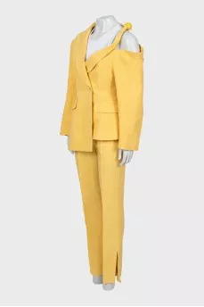 Yellow asymmetrical suit