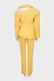 Yellow asymmetrical suit