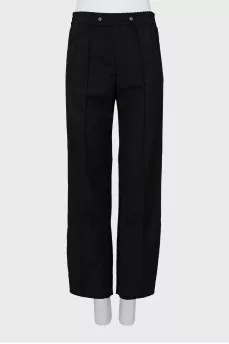 Wool trousers with white stripes
