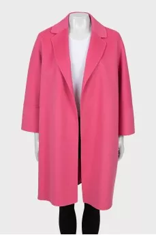 Wool coat with raised seams