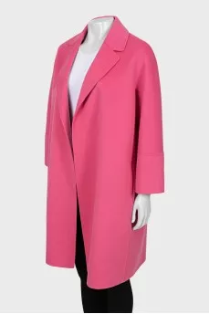 Wool coat with raised seams