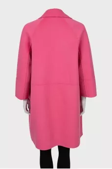 Wool coat with raised seams