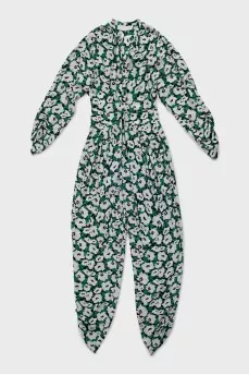 Printed silk jumpsuit