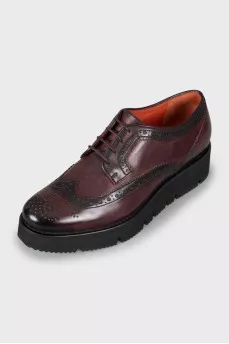 Leather brogues with textured soles