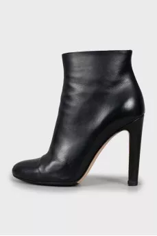 Black leather ankle boots