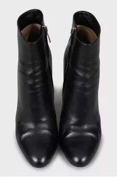 Black leather ankle boots