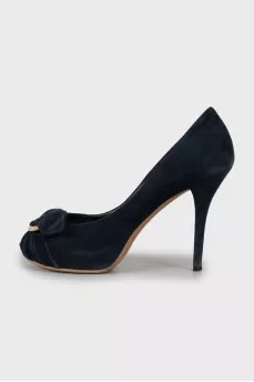 Navy blue suede shoes