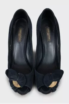 Navy blue suede shoes