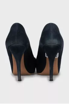 Navy blue suede shoes