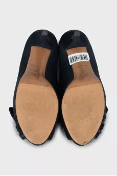 Navy blue suede shoes