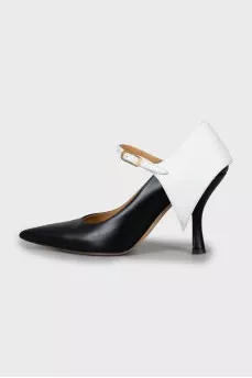 Black and White Sculpted Heels
