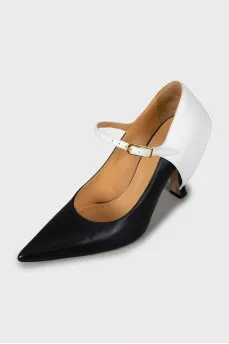 Black and White Sculpted Heels