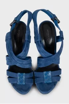 Blue high heel sandals