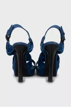 Blue high heel sandals