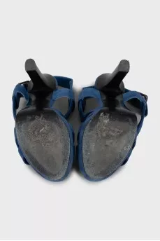 Blue high heel sandals