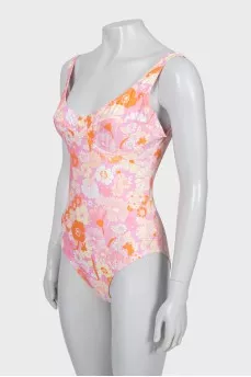 Floral one-piece swimsuit with tag