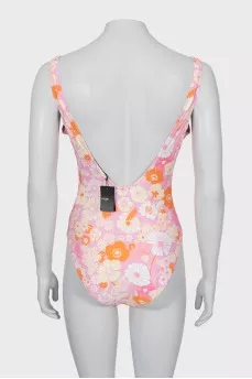 Floral one-piece swimsuit with tag
