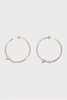 Gold-tone hoop earrings with brand logo