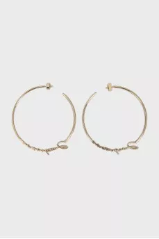 Gold-tone hoop earrings with brand logo