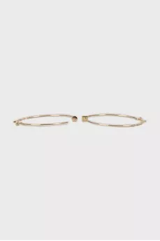 Gold-tone hoop earrings with brand logo