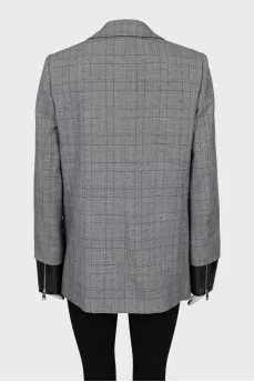 Double-breasted check jacket