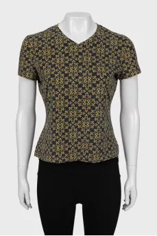 Crop T-shirt in signature print