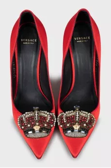 Textile high heel shoes