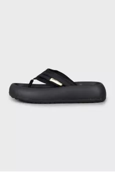 Textile flip-flops with chunky soles