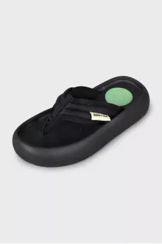 Textile flip-flops with chunky soles