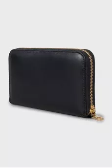 Wallet with embossed logo and tag