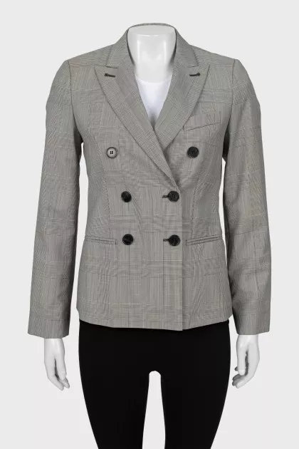Jacket in double-breasted check print