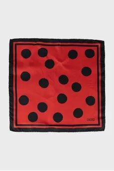 Silk scarf with polka dot print