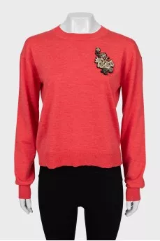 Wool jumper with tie back