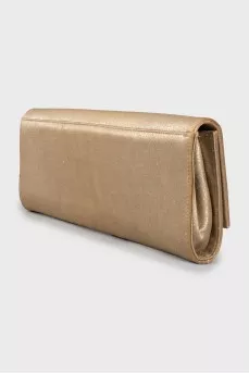 Текстильный клатч золотистого цвета