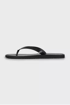 Leather slides with textured soles