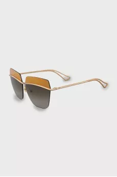 Two-tone sunglasses with gold temples